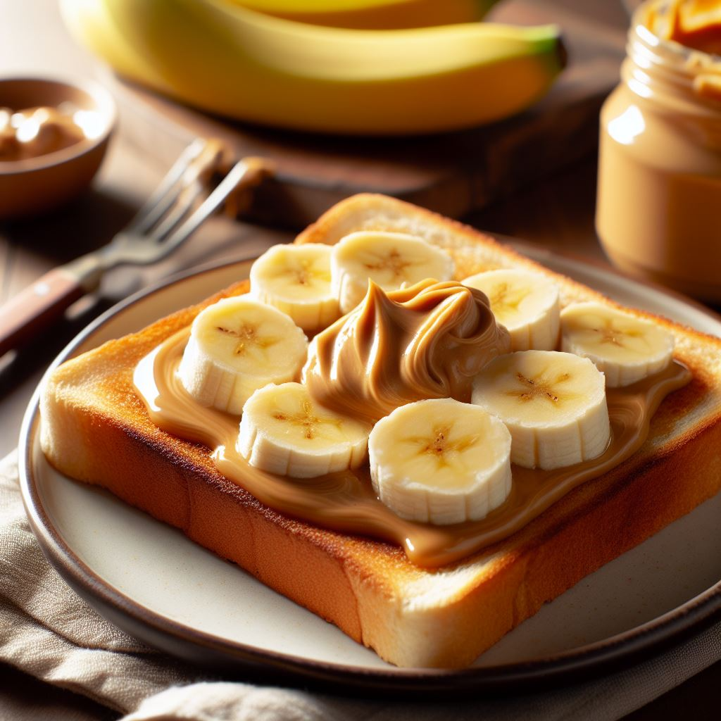 desayunar fruta con crema de cacahuete